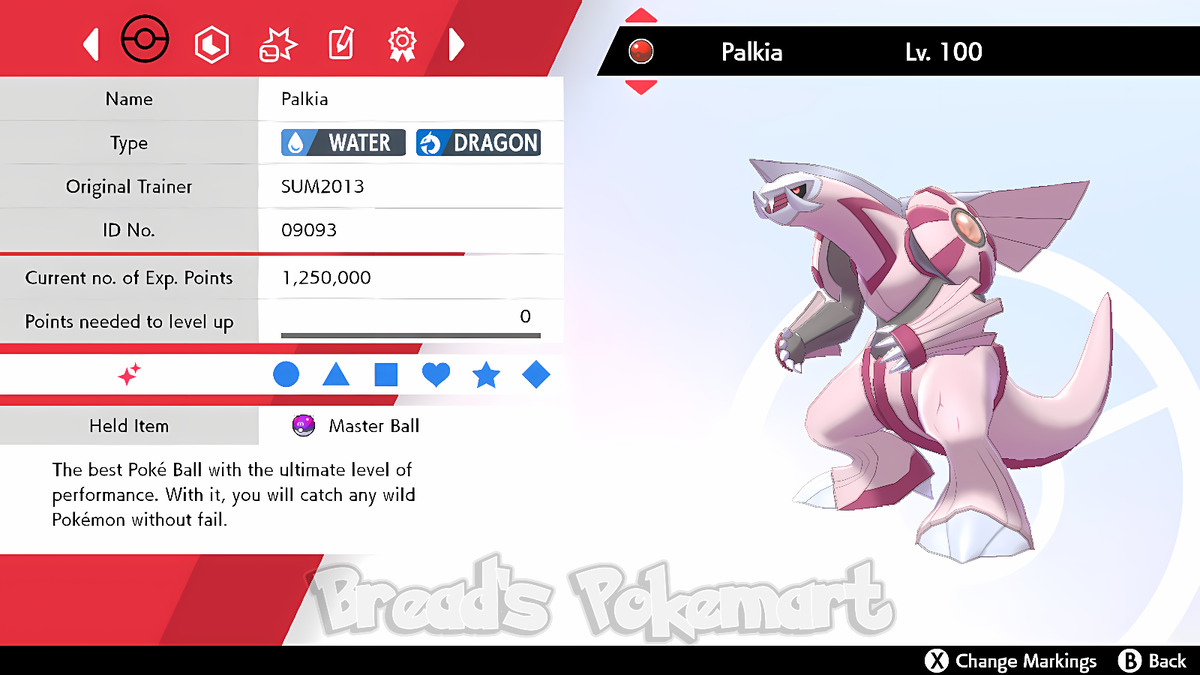 Palkia • Competitive • 6IVs • Level 100 • Online Battle-Ready