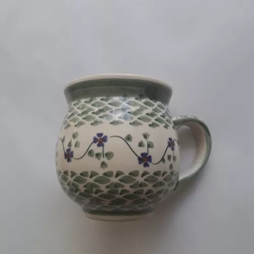 Boleslawiec Polish Pottery Floral Bubble Hot Cocoa Coffee Tea Mug 16oz Cup