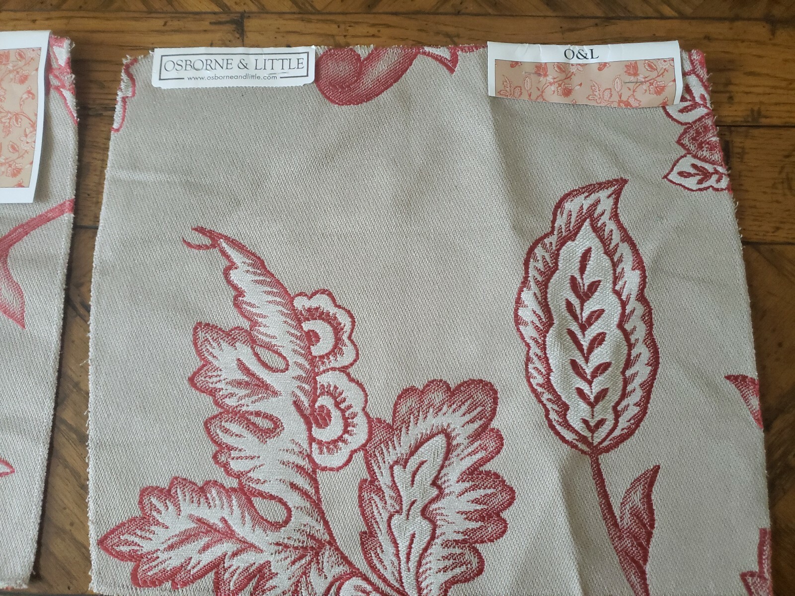 (2) NINA CAMPBELL / OSBORNE & LITTLE Fabric Remnants CELENDIN