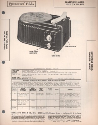 Silvertone - Model 7070 - Radio-Phono - Original Service Manual - 1947