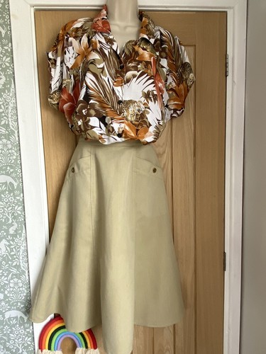 90s Retro Vintage Eastex Summer Skirt Suit Twin set Safari Look! 10-12 - Picture 4 of 5