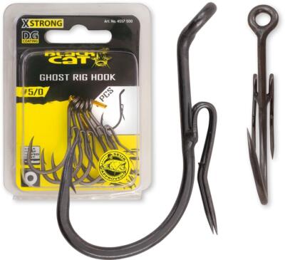 Black Cat Ghost Rig Hook DG Coating Wels Waller Haken Einzelhaken mit Klammer