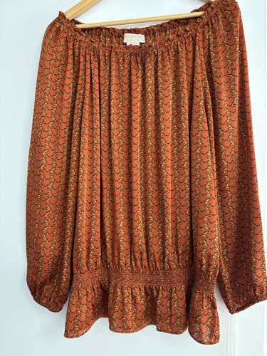 Stunning Michael Kors Blouse Top Womens XL Long Sleeve Round Neck - Picture 2 of 8