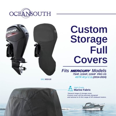 Oceansouth Outboard Full Storage Cover for Mercury 4cyl 2.1L 75HP-115HP 20'' leg