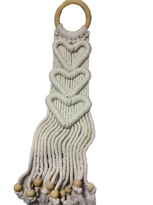 Wall Decor Macrame Wall Art Natural Color  Hearts 