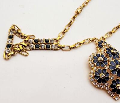 New Box CAMROSE & KROSS Jackie Kennedy JBK Blue w Stones Brooch
