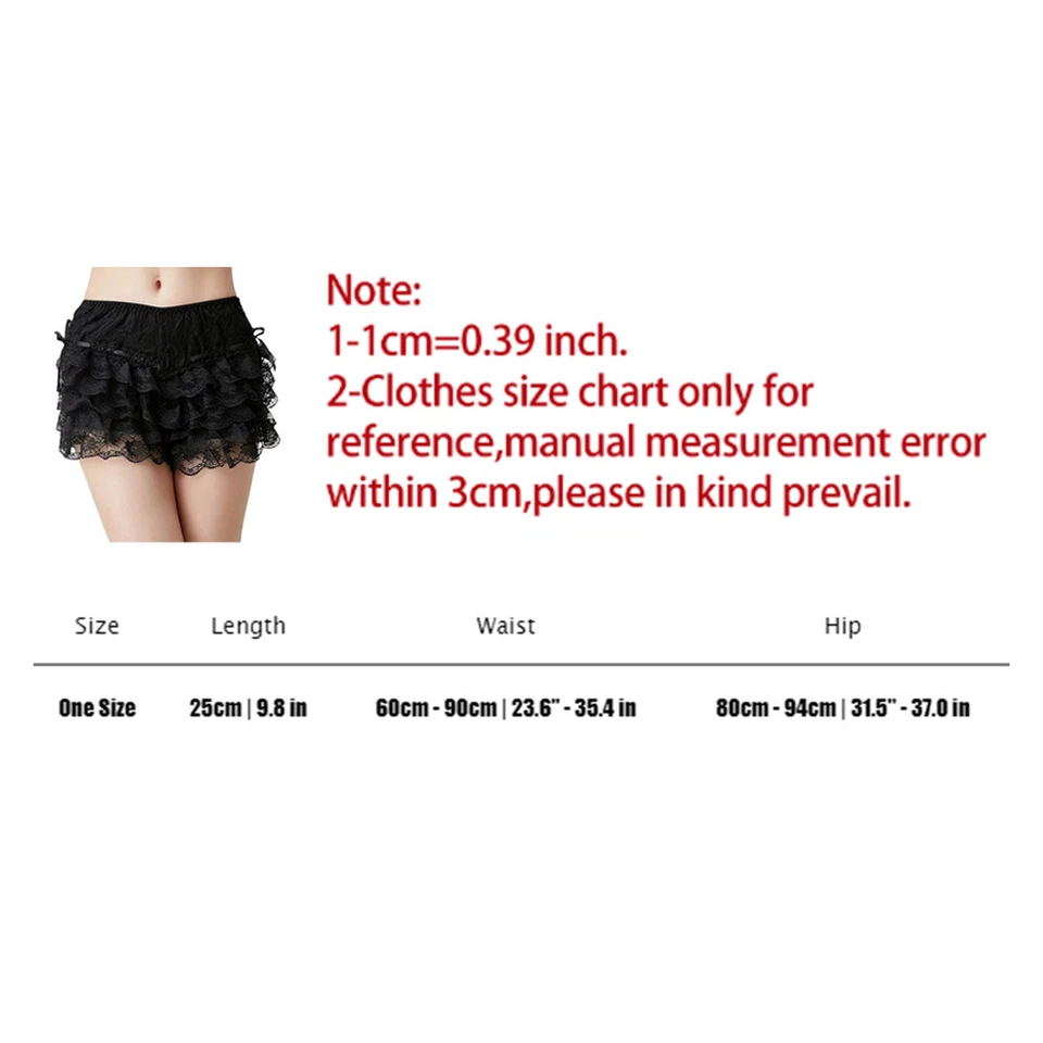 Ruffle Womens Safety Knicker Shorts Bowknot Frilly Layered Pants Shorts Lace - Image 2 of 4