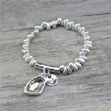Handmade Uno STYLE De nico 50's Stretch Bracelet SMOKY YELLOW B78