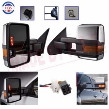 New Towing Mirrors Power Heat Clearance Signal Chrome Side For 99-02 Chevy Gmc