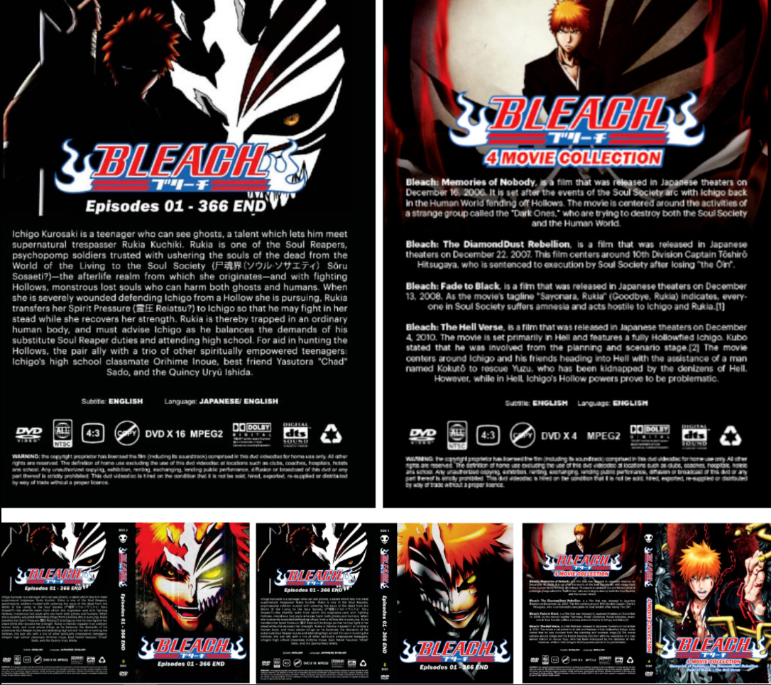 DVD Bleach Episode 1 - 366 + Movie Complete Series English Dubbed -DHL  Express