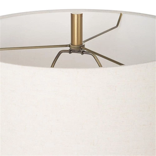 Uttermost Marille Transitional Rice Resin and Iron Metal Table Lamp in White - Picture 7 of 8