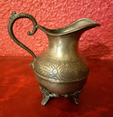 Pot à Lait Ancien / Crémier En Métal Argenté - Vintage - Sans Marque