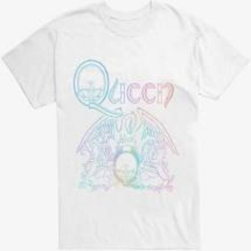 NEW HOT TOPIC QUEEN RAINBOW LOGO T 