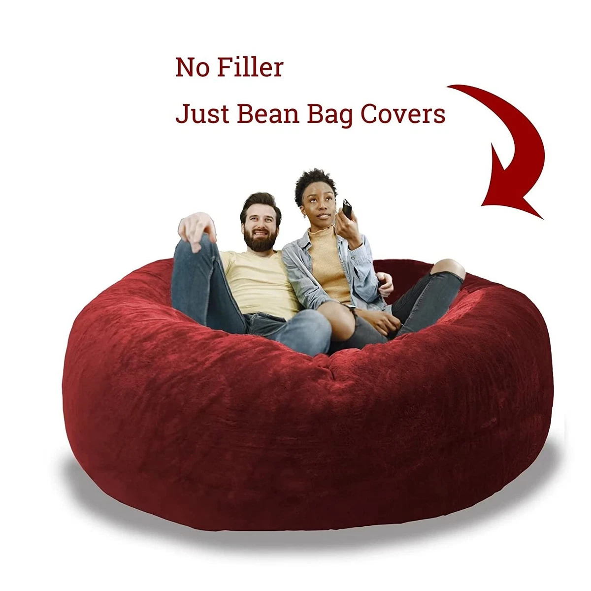 new Velvet Bean Bag Chair Cover Lounger Without Bean 6 Feet Round
