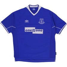 Vintage Mens Umbro Everton Jersey Blue Soccer Team Embroidered Size XXL