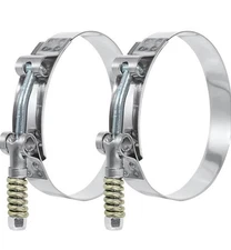 2 Pack 4.5 Inch Stainless Steel T-Bolt Hose Clamps Clamp Range 121-129mm for ...