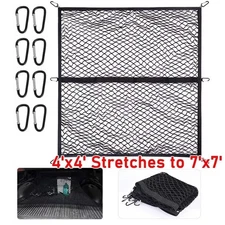 Cargo Net For Pickup Truck Bed Heavy Duty Net Mesh Organizer, 4'x4' to 7'x7'