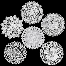 6 Pack Crochet Doilies Vintage Lace Doilies 6 Inch White Round Cloth Doily Croch