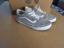 Vans Old Skool Gray and White Suede Sneakers Kids Shoes Boys Girls Size 3