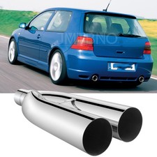 2.5 In 3 Out 19 Blast Pipes Exhaust Tips Stainless For Vw Golf Mk4 Mk5 R32