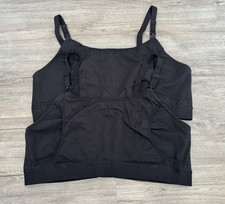 Lot of Two 2 MOMCOZY Seamless Nursing Pumping Bras Black Sz 3XL PERFECT SHAPE