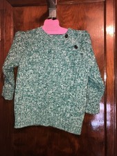 Janie and Jack Unisex Size 2T Cable Knit Sweater 100 Cotton Marled Green
