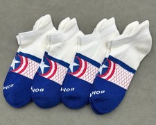 4 Pairs Women's Adult Captain America Ankle Socks Everyday Size Large BOMBAS