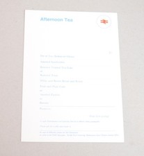 Railway Menu Card British Rail Catering Afternoon Tea/Wine List