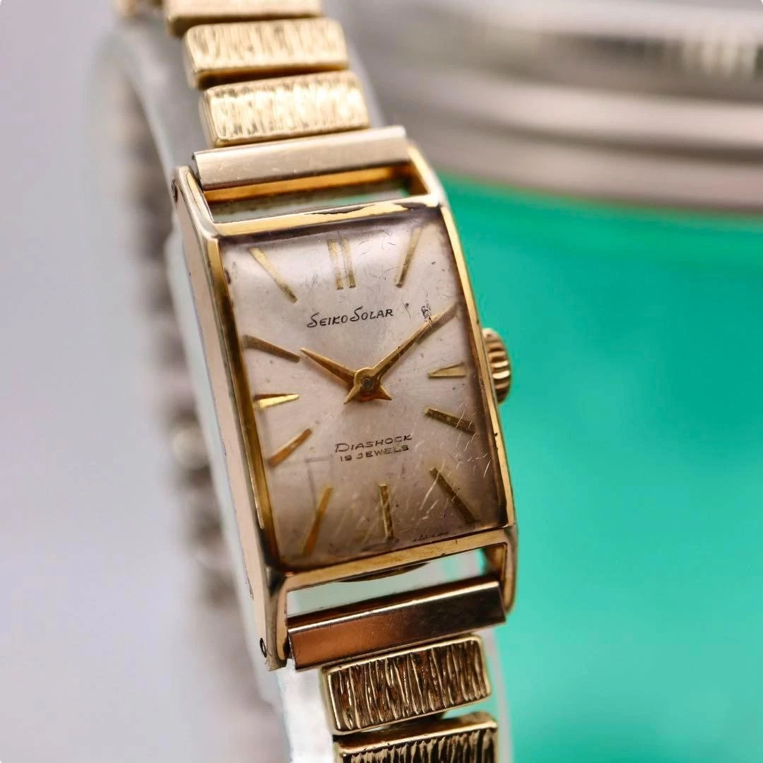 SEIKO ソーラー腕時計 SEIKO Solar Manual Wind Women's Square Rubber Watch 1216 | eBay