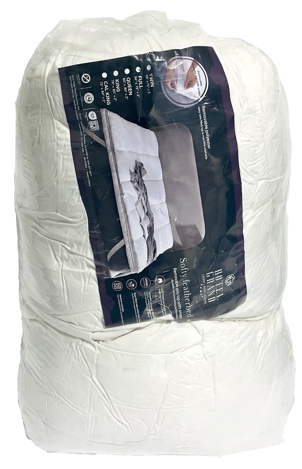Hotel Grand Luxury Softy Feather Bed Topper- FULL with Removable Top W/ Snaps - Image 4 of 4