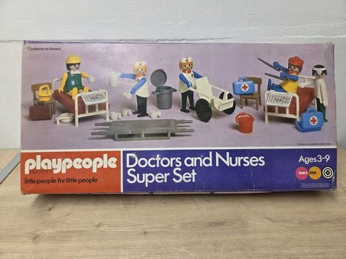 Vintage 1970's Marx Playpeople Doctors and Nurses Super Set 1740 Playmobil