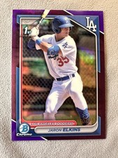 Jaron Elkins 2024 Bowman #BCP-106 Dodgers 1st Chrome Prospects Purple #/250