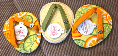 #ad Set of 3 Drinkwear Flip Flop Coasters Attach to the Foot of a Wine Glass $5.00