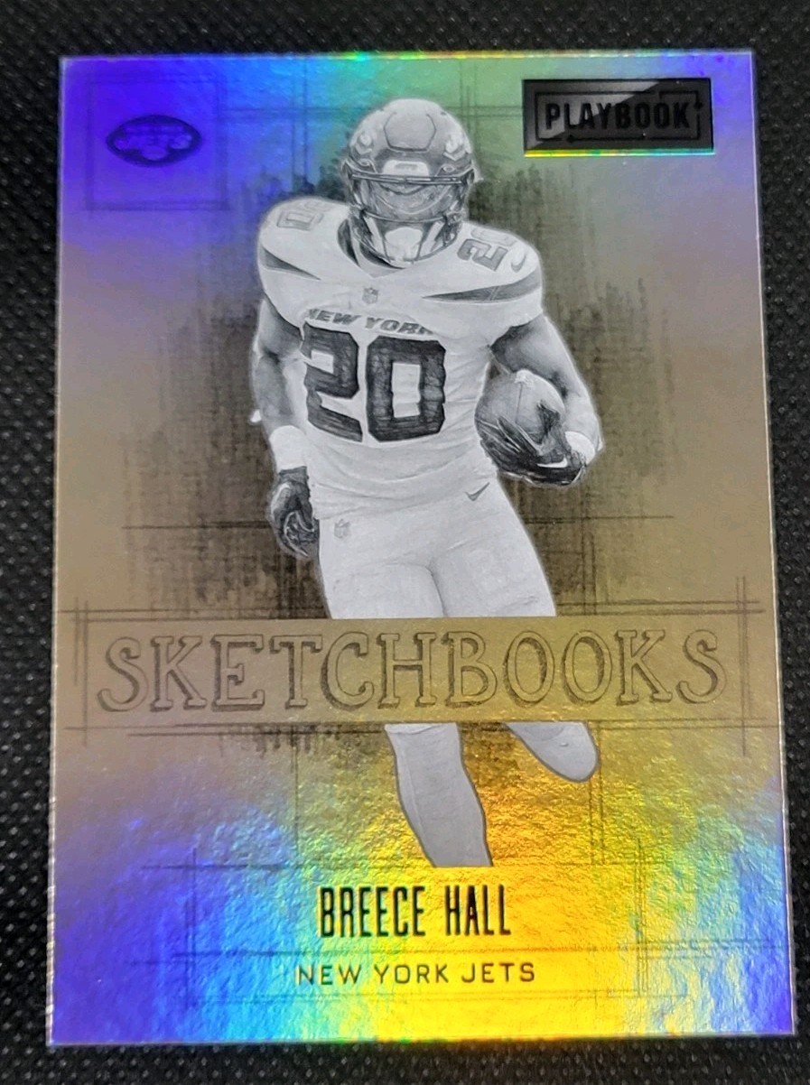 2022 Panini Playbook Breece Hall Rookie Holo Foil Sketchbooks #24