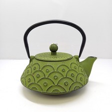 Metal Tea Pot, Green, Unbranded, Patterned, 16cm x 17cm, Used - MWT
