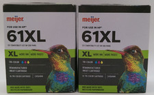 2PK Meijer 61 XL Tri Color Ink Cartridges For HP No Exp New  Sealed