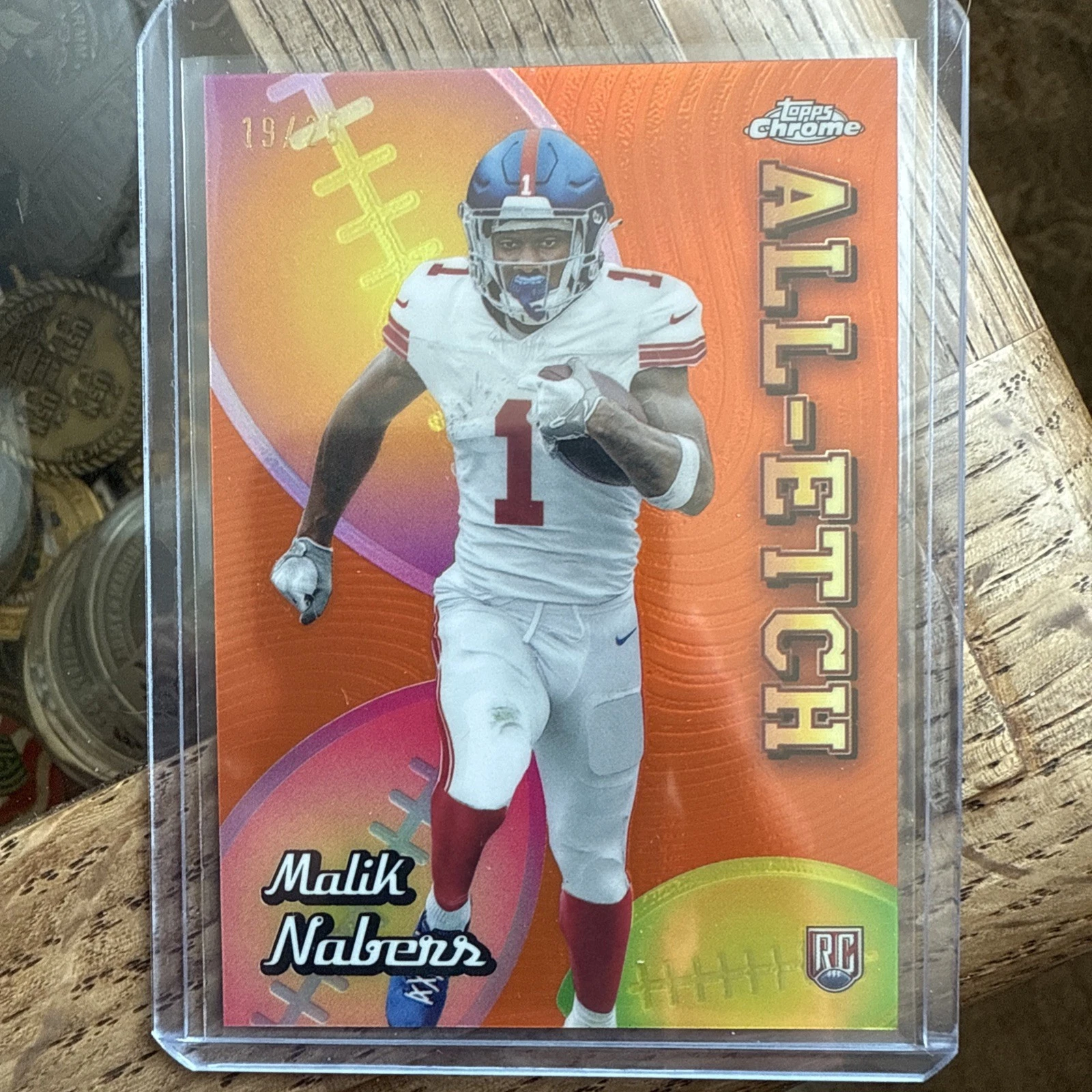 Malik Nabers Topps Chrome All-Etch #CAEMN Orange Refractor
