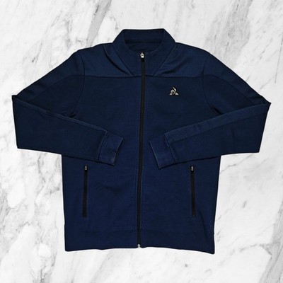 LE COQ SPORTIF Herren Zip Sweatshirt Französische Flagge Tech Jacke Overall Blau Größe M