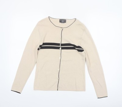 Strickjacke Pullover Damen UK Größe L Finity Beige