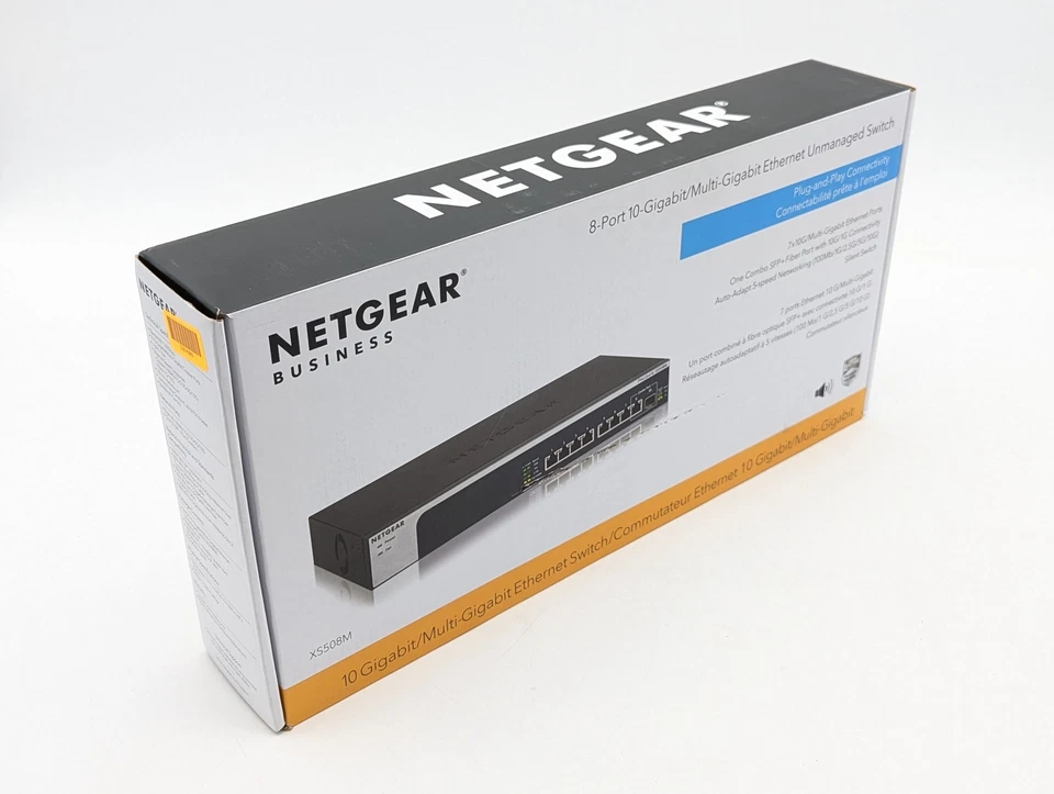 NETGEAR 8-Port 10-Gigabit/Multi-Gigabit Ethernet Unmanaged (XS508M-100NAS) Black - Image 2 of 4