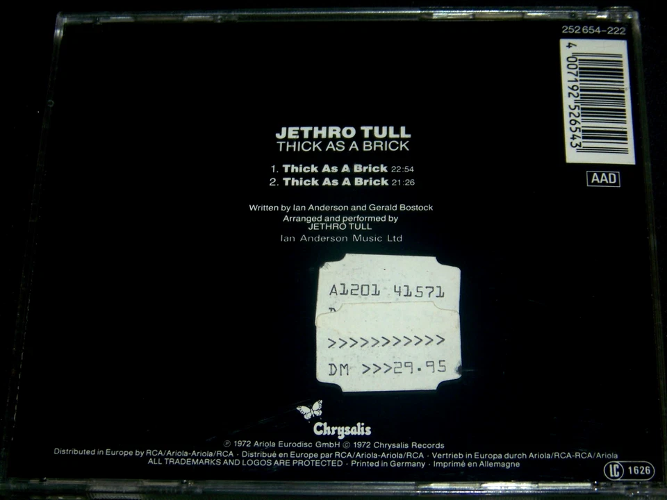 Jethro Tull – Thick As A Brick  CD - Bild 3 von 3