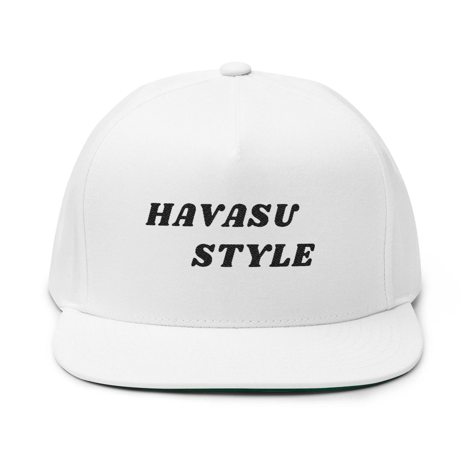 Flat Bill Snapback Black Embroidered Havasu Style, River Days, Lake Hat