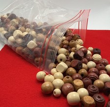 Mixed Lot Wooden Beads, Mixed Sizes And Colors, bead lot 9 Oz