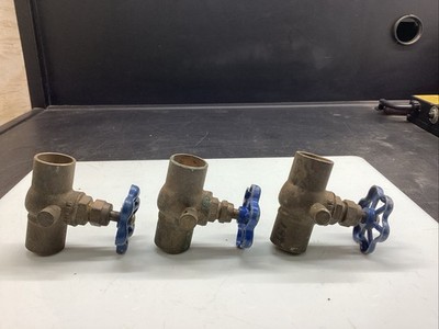 Lot Of Three Nibco 3/4 Inch Stop/ Waste Gate Valve Solder/ Sweat