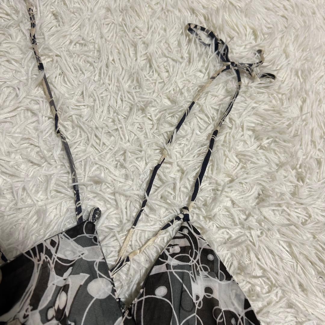 CHANEL 08P CC Logo Bubble Coco Silk Swim Dress Camisole Black White 36 S thumbnail 3