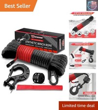 Off-road Winch Rope Kit - 316x50 8500 Lbs Black Synthetic Cable With Pro.. Off-road Winch Rope Kit - 316x50 8500 Lbs Black Synthetic Cable With Pro..