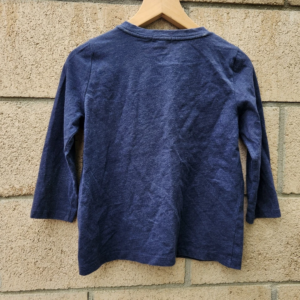 Top Crewcuts J Crew para niñas manga 3/4 hombro moño talla 10 azul marino Foto 3 de 4