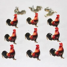 ROOSTER SCRAPBOOKING DECORATIVE BRADS EYELET OUTLET 8 PCS