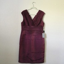 Adrianna Papell Womens Dress Size 14 Purple Shimmery Layered Sleeveless NWT New