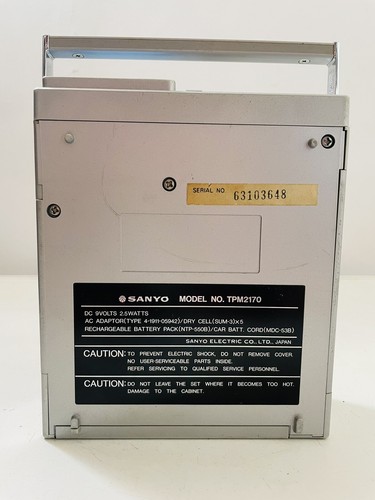 Sanyo TPM 2170 Japan Micro TV Portable - Foto 10 di 11